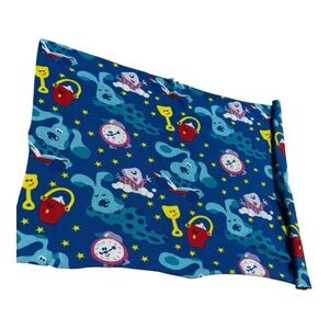 VTG Blues Clues Blanket Fleece Fabric Raw Edge Kids 90's Y2K Tickety Tock Soft